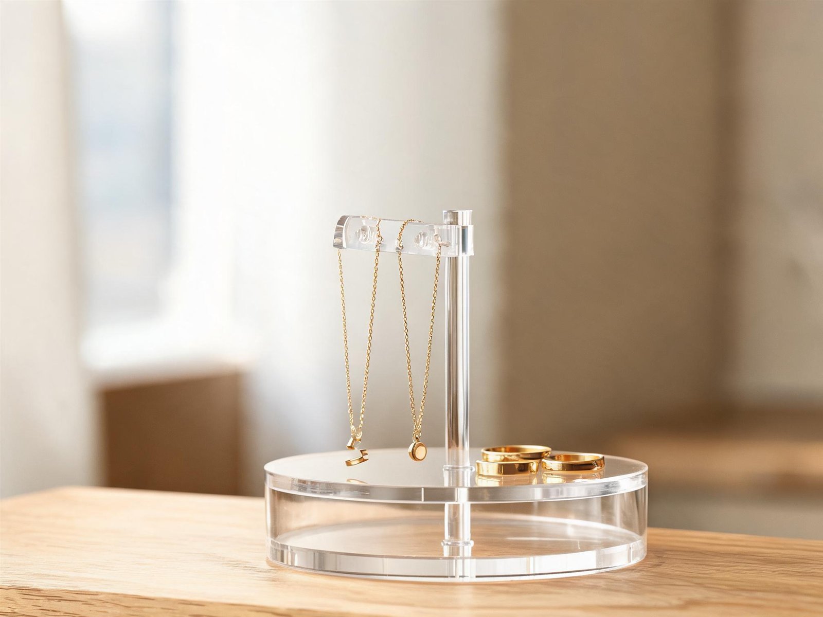 Rotating acrylic jewellery display stand